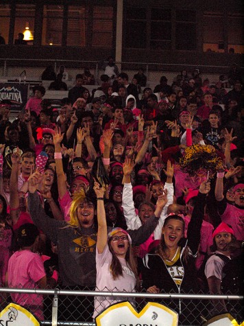 The Topeka High Student section getting ready for the start of the second half.