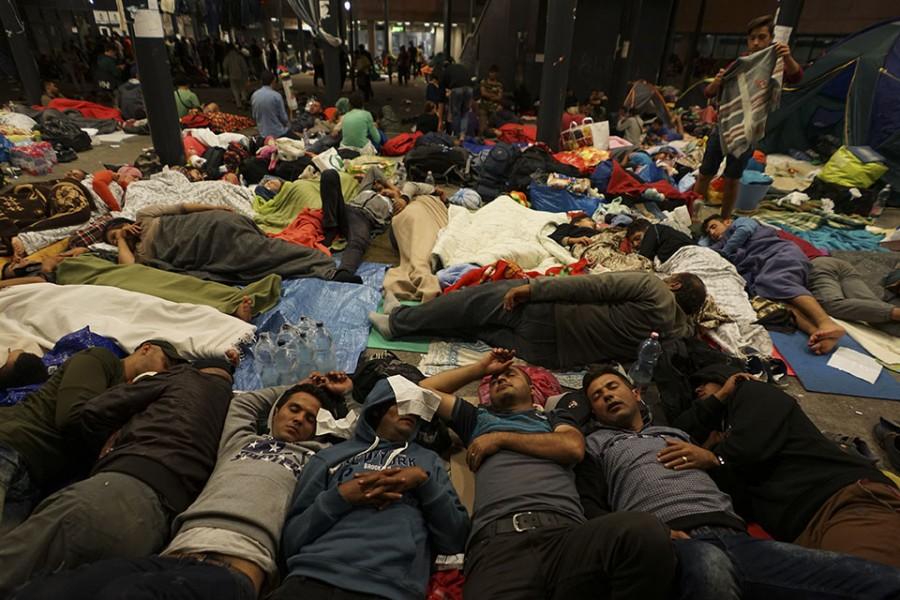Syrian refugees having rest at the floor of Keleti railway station. Refugee crisis. Budapest, Hungary, Central Europe, 5 September 2015.

Photo courtesy of Wikimedia Foundation