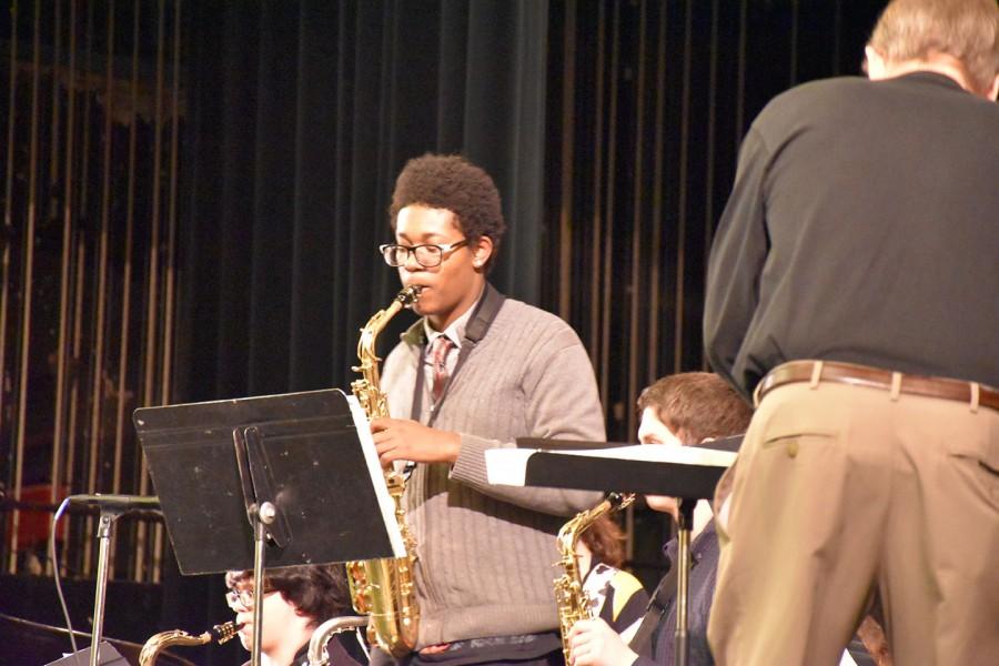 Lamero Dunstan is a sophomore at the school. He performed his first ever solo during the Jazz II performance.