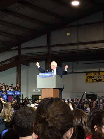 Bernie Sanders speaks to crowd in Lawrence