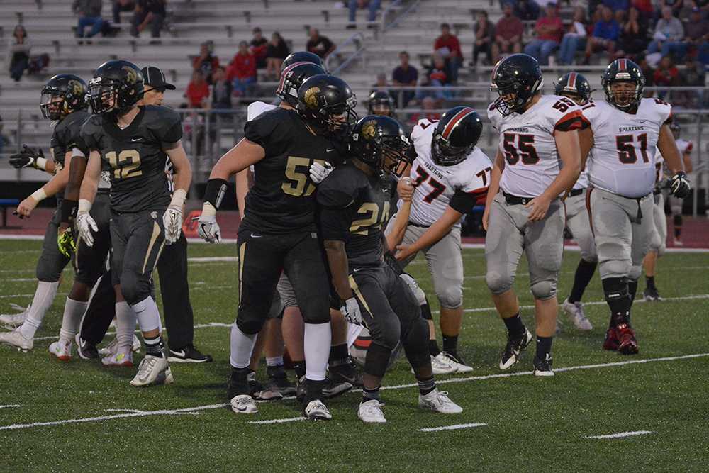 Senior lineman Billy Wagemaker (57) and senior nose tackle Bryce