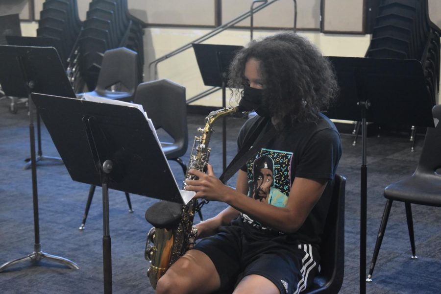Jaziah Mack is a saxophonist in the freshman band