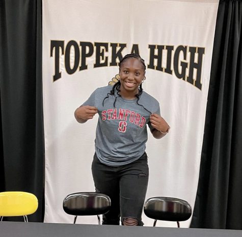 Nija Canady after she announced that she signed to play softball at Stanford university
