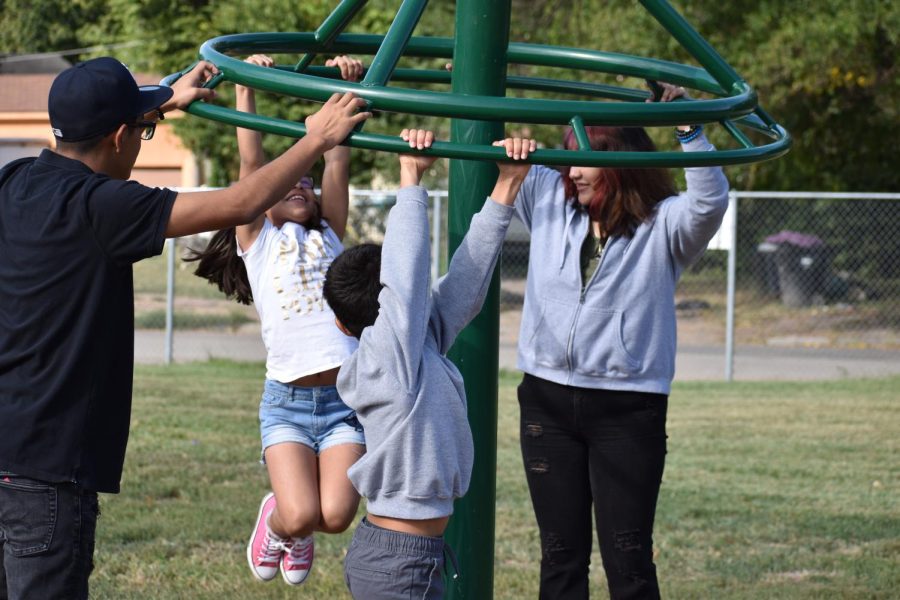 Students playing at recess.