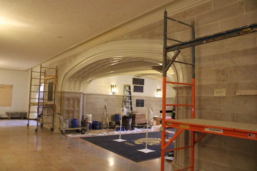 The foyer mid renovation