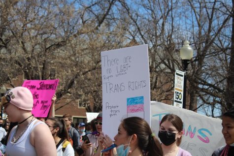 Protesters from the 2021-2022 school year march for equality at Topeka High School. 