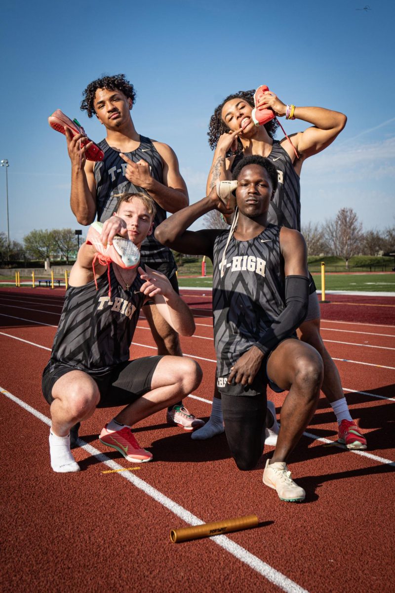 Team photo with Malachi Murph (11), Tevante Ewing (12), Robert Dingle (12), and Jaxon Cowdin (12). 